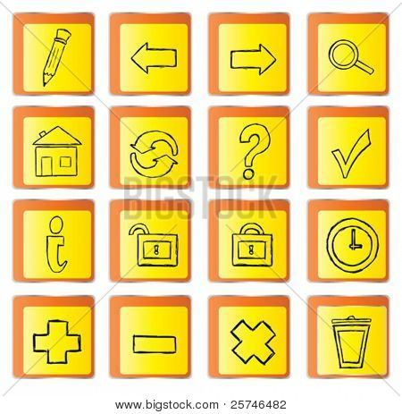Hand dras web ikoner