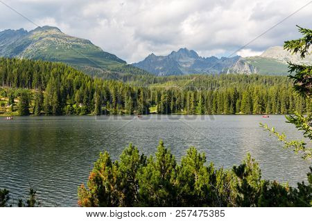 Tatra mountain lake Strbske Pleso in Slovakis