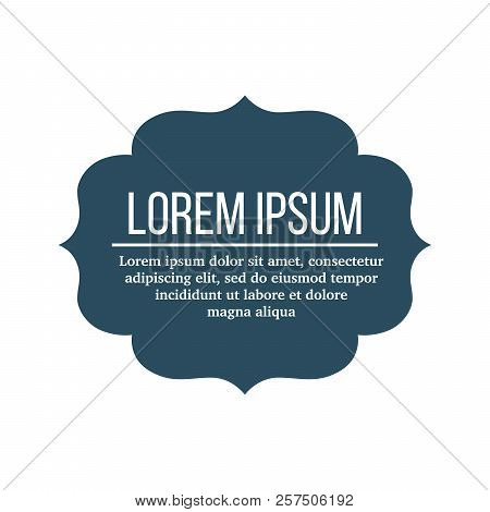 Vintage Black Frame Empty . Retro Premium Quality Label With Text. Vector Illustration.