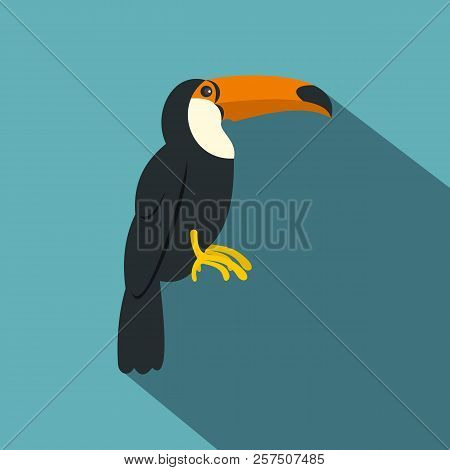 Toucan, Ramphastos Vitellinus Icon. Flat Illustration Of Toucan, Ramphastos Vitellinus Icon For Web 