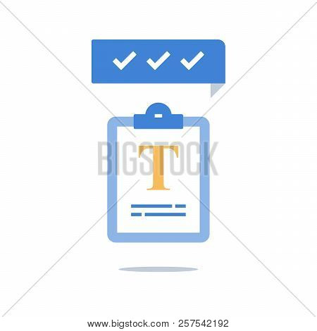 Summary Clipboard, Text Editor, Copy Writing, Education Assignment, Vector Icon
