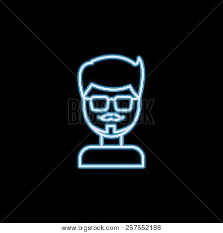 Fashion Silhouette Hipster Style Icon In Neon Style. One Of Life Style Collection Icon Can Be Used F