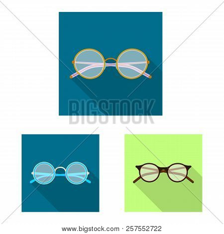 Vector Design Of Glasses And Frame Icon. Set Of Glasses And Accessory Vector Icon For Stock.