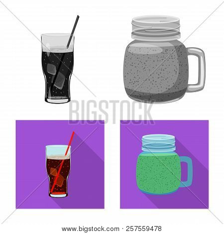 Isolated Object Of Drink And Bar Icon. Set Of Drink And Party Vector Icon For Stock.