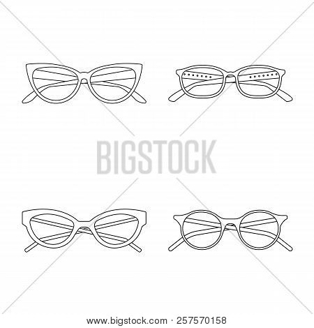Vector Illustration Of Glasses And Frame Sign. Set Of Glasses And Accessory Stock Vector Illustratio