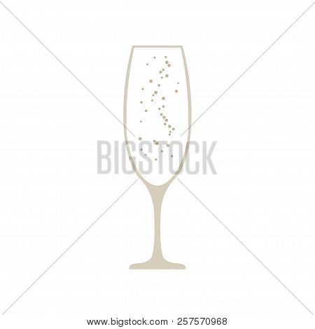 Glass Of Champagne Vector Icon. Vector Design Abstract Symbol