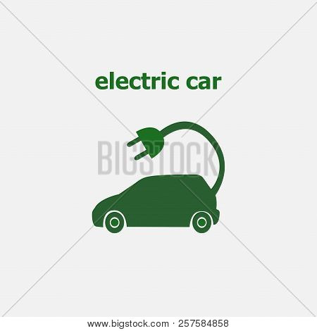 Electric Car. Eco. Energy. Vector Illustration. Eps 10.
