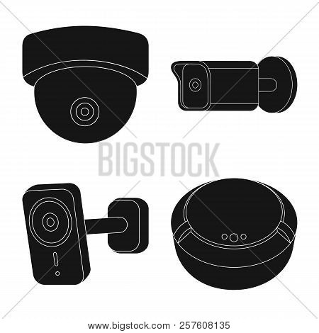 Isolated Object Of Cctv And Camera Sign. Collection Of Cctv And System Vector Icon For Stock.