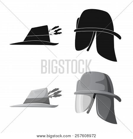 Isolated Object Of Headgear And Cap Sign. Collection Of Headgear And Accessory Stock Vector Illustra