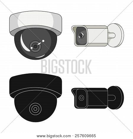 Vector Illustration Of Cctv And Camera Icon. Set Of Cctv And System Vector Icon For Stock.