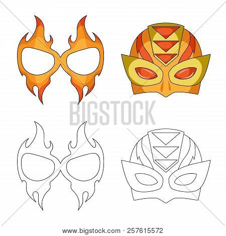 Vector Design Of Hero And Mask Icon. Collection Of Hero And Superhero Vector Icon For Stock.