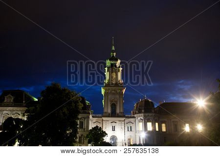 scenic Festetics Palace located in the town of Keszthely, Zala, Hungary, near the Lake Balaton