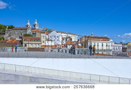 Lisbon, Portugal - March 24, 2009:  Panoramic View On The City From The S.luzia Belvedere