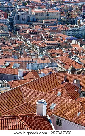 Lisbon, Portugal, View On The City From S.jorge Castle Belvedere