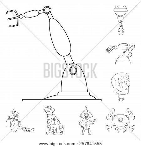 Vector Design Of Robot And Factory Logo. Set Of Robot And Space Stock Vector Illustration.