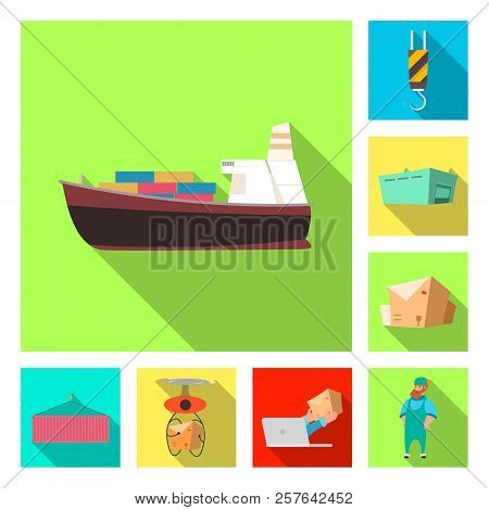 Isolated Object Of Goods And Cargo Logo. Set Of Goods And Warehouse Vector Icon For Stock.