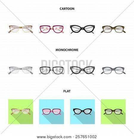 Vector Design Of Glasses And Frame Logo. Collection Of Glasses And Accessory Vector Icon For Stock.
