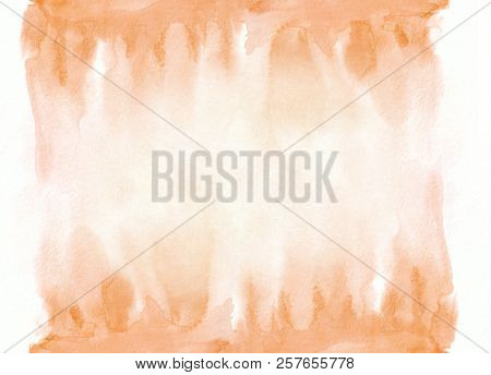 Light Orange Watercolor Gradient Running Stain. Beautiful Abstra