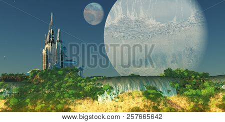 Epsilon Eridani Planet 3d Illustration - The Epsilon Eridani Star System Has Many Planets And An Ear