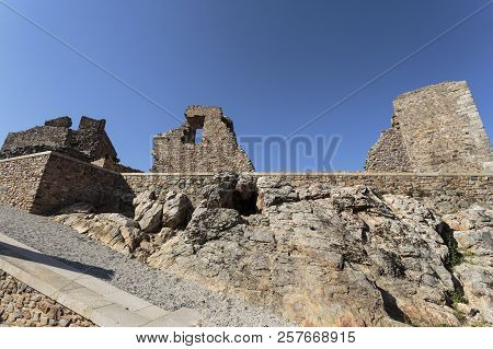 Detail Of The Ruined Palace Of Christopher Moura (cristovao De Moura) In The Historic Village Of Cas