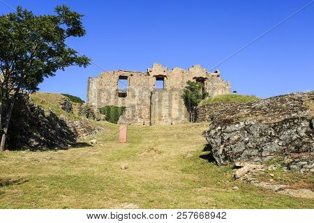 Detail Of The Ruined Palace Of Christopher Moura (cristovao De Moura) In The Historic Village Of Cas