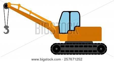 Isolated Crane Icon. Construction Vehicle. Vector Illustration Design