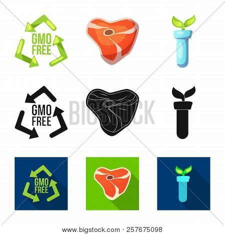 Vector Design Of Genetic And Plant Symbol. Set Of Genetic And Biotechnology Vector Icon For Stock.