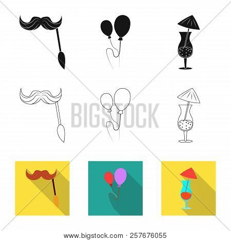 Vector Illustration Of Party And Birthday Symbol. Collection Of Party And Celebration Stock Vector I
