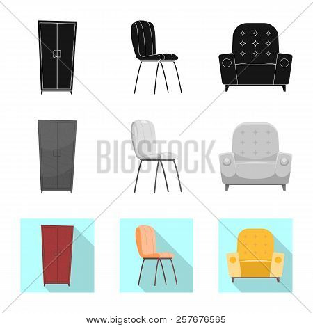 Vector Illustration Of Furniture And Apartment Logo. Collection Of Furniture And Home Stock Vector I