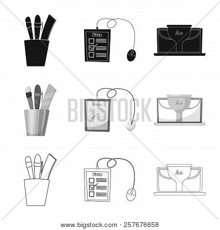 Vector Design Of Education And Learning Icon. Set Of Education And School Vector Icon For Stock.