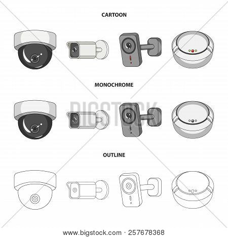Isolated Object Of Cctv And Camera Icon. Set Of Cctv And System Stock Vector Illustration.