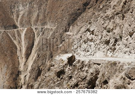 Dangerous Road In The Andes Mountains - Peru