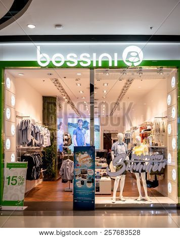 Bossini Shop At Central Westgate Bangkok, Thailand, May 10, 2018 : Fashionable Clothing Brand Of Cas