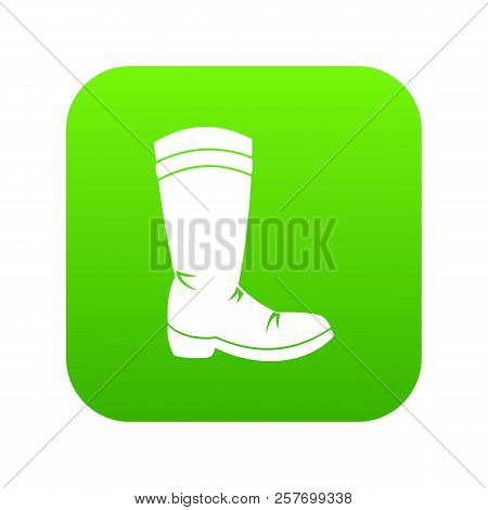 Cowboy Boot Icon Digital Green For Any Design Isolated On White Illustration