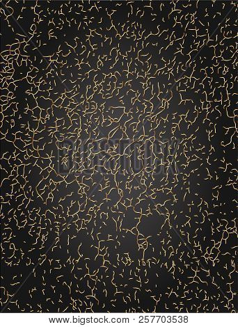 Elegant Poster Background With Craquelure. Golden Fallen Particle