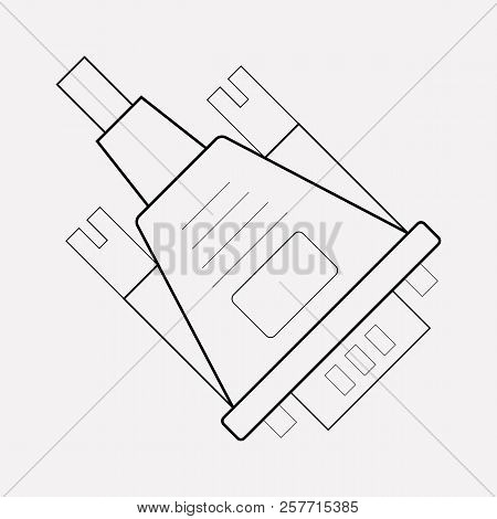 Vga Plug Icon Line Element. Vector Illustration Of Vga Plug Icon Line Isolated On Clean Background F