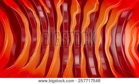 Flying Curvy Orange And Purple Color Strips