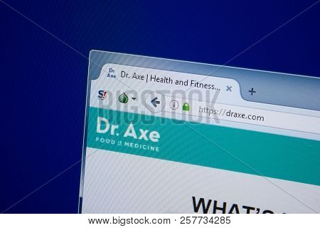 Ryazan, Russia - September 09, 2018: Homepage Of Dr Axe Website On The Display Of Pc, Url - Draxe.co