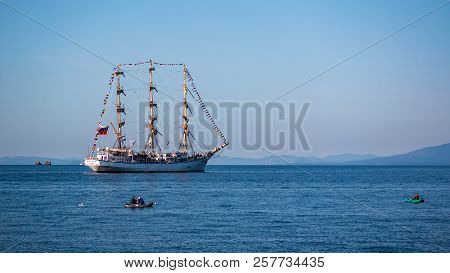 The Movement Of Sailing Ship Nadezhda In The Amur Bay Of The Bosporus Easern Strait Near The Russian