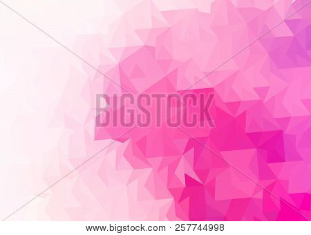 Vector Geometric Background. Gradient Pink And White Geometric Background