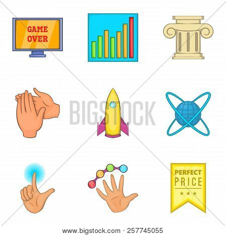 Honourable Mention Icons Set. Cartoon Set Of 9 Honourable Mention Icons For Web Isolated On White Ba