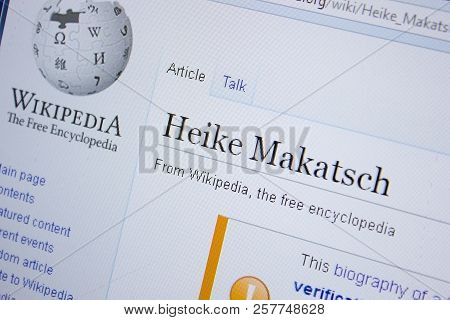 Ryazan, Russia - September 09, 2018 - Wikipedia Page About Heike Makatsch On A Display Of Pc