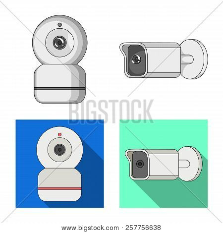 Vector Design Of Cctv And Camera Icon. Set Of Cctv And System Vector Icon For Stock.