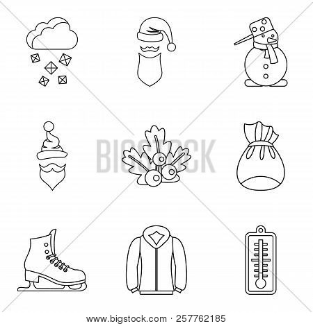 Frostbite Icons Set. Outline Set Of 9 Frostbite Icons For Web Isolated On White Background