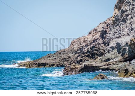 Saaidia Island And Waves And Rocks