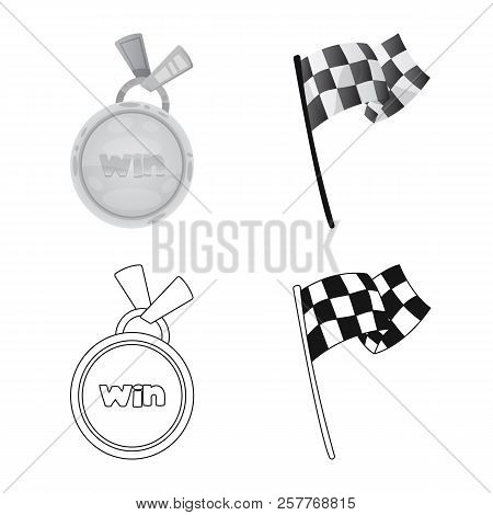 Vector Design Of Car And Rally Symbol. Set Of Car And Race Vector Icon For Stock.