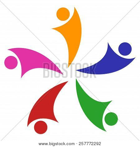 Vector Collaboration Logo Illustration. An Isolated Illustration On A White Background.