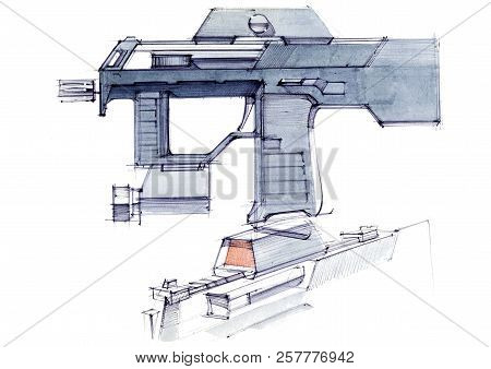 Picture Of An Exclusive Automatic Weapon Submachine Gun For Melee.