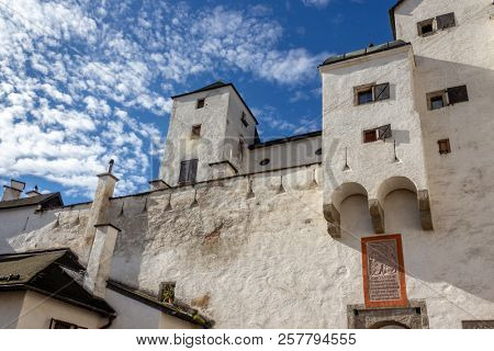 Courtyard of the Hohensalzburg castle in Salzburg, Austria
