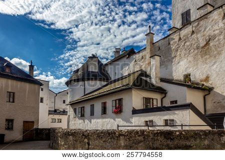 Courtyard of the Hohensalzburg castle in Salzburg, Austria